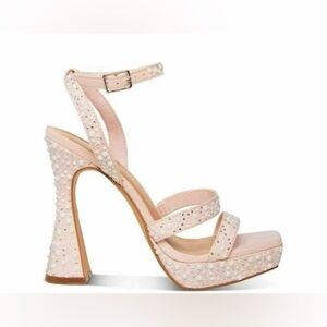 Madden Girl Womens Zanee Petal PinkFaux Suede Platform Heels Size 8.5m